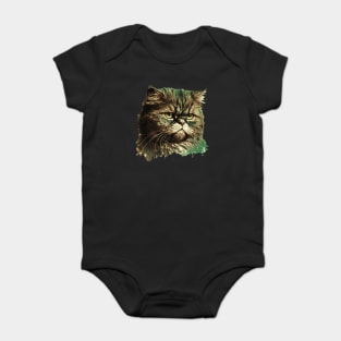 Funny Annyoyed Cat Face, Love Cats Baby Bodysuit